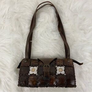 HAND Made Leather and Coconut Shell Purse
